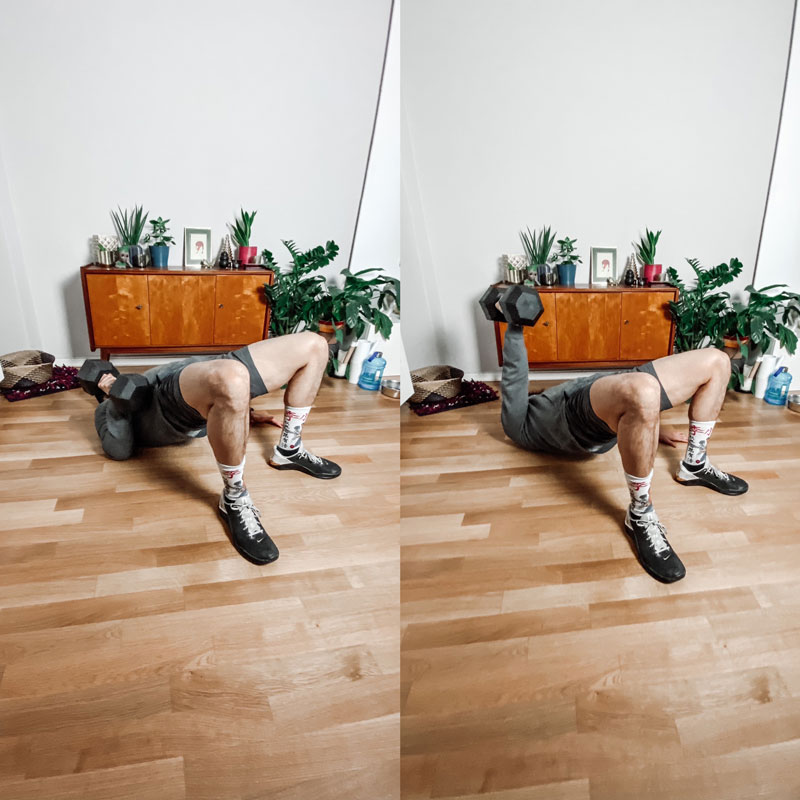 Training zu hause4 hip thrust floor press
